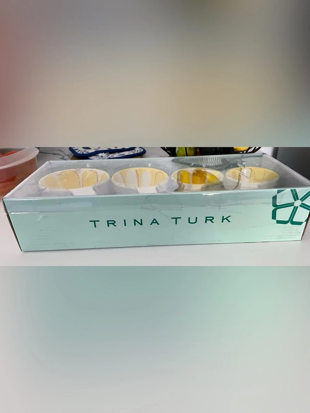 Trina Turk Ceramic Lemon Measuring Cups New in Box
